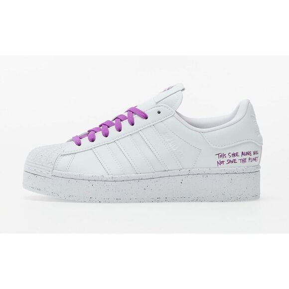 ADIDAS Rare Clean Classics Shock Purple and White Superstar Shoes Sneakers Men's - Picture 1 of 14